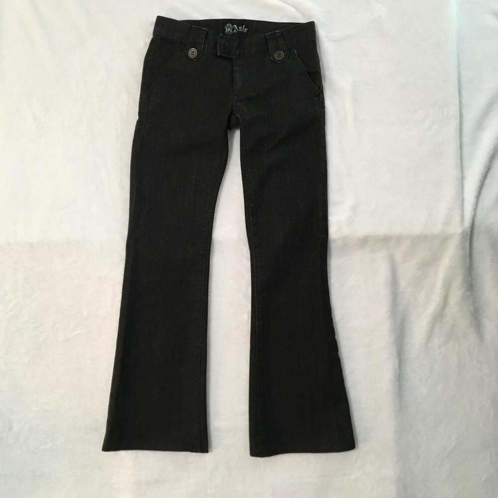 Aula Aila Super Low Rise Flare Denim Jeans 24 Dark Grey Japanese Archive
